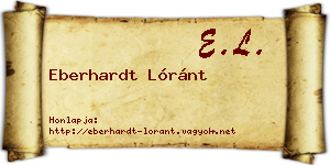 Eberhardt Lóránt névjegykártya